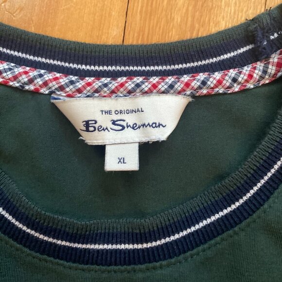 Ben Sherman Original Men's Hunter Green‎ Short Sleeve Crew Neck Size XL H15 - Picture 4 of 4